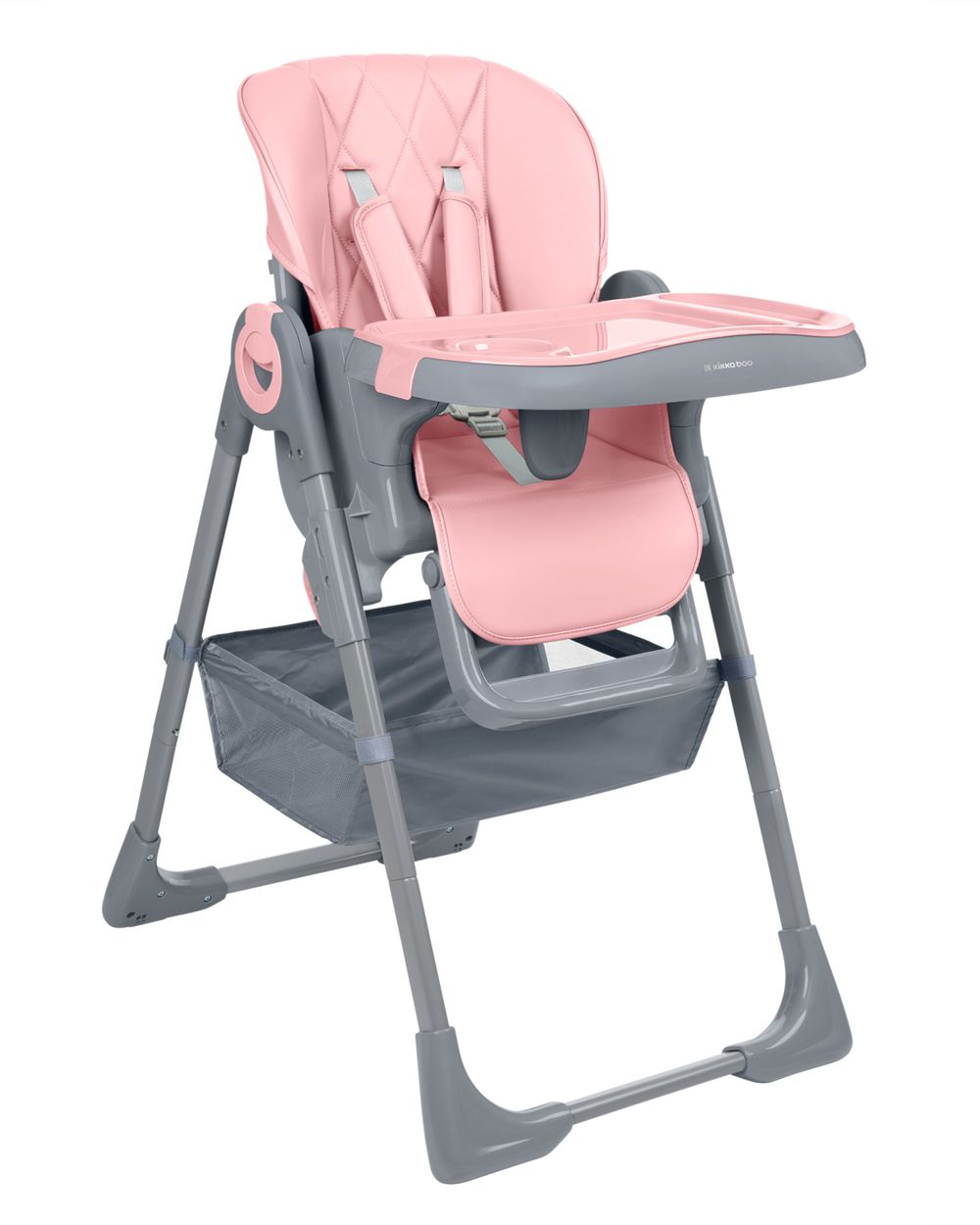 Kikkaboo Kinderhochstuhl Comfy h&ouml;henverstellbar, Gurt, Doppeltablett, klappbar pink 