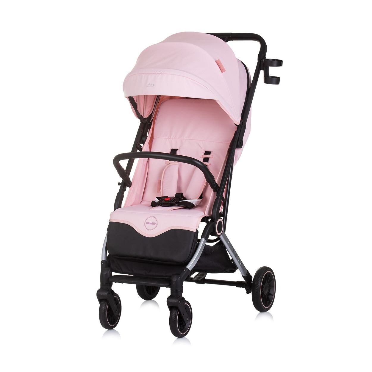 Kinderwagen, Buggy Pixie zusammenklappbar Getränkehalter Korb  pink