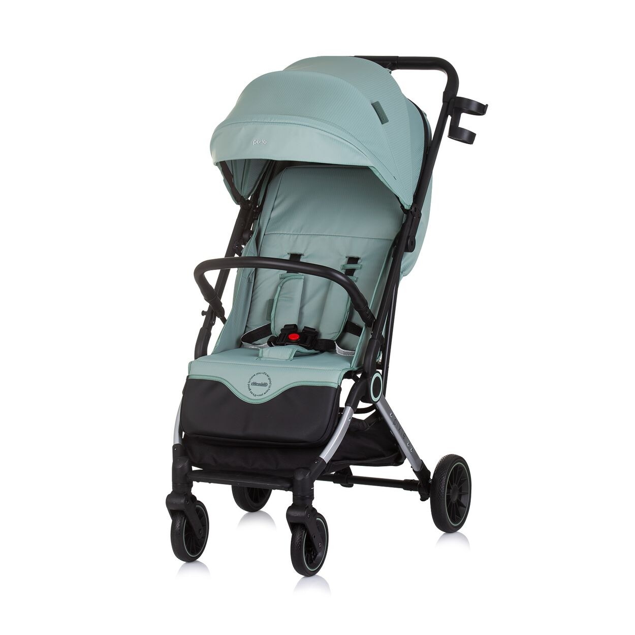 Kinderwagen, Buggy Pixie zusammenklappbar Getränkehalter Korb  tuerkis