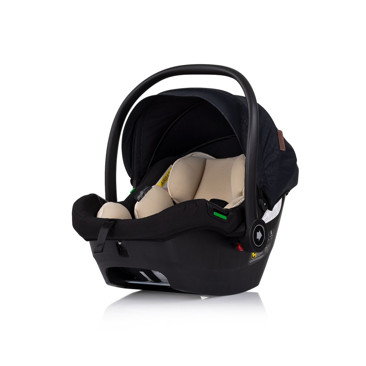Chipolino Set Babyschale Isofix-Station Duo Smart i-Size verstellbare Kopfst&uuml;tze schwarz beige 