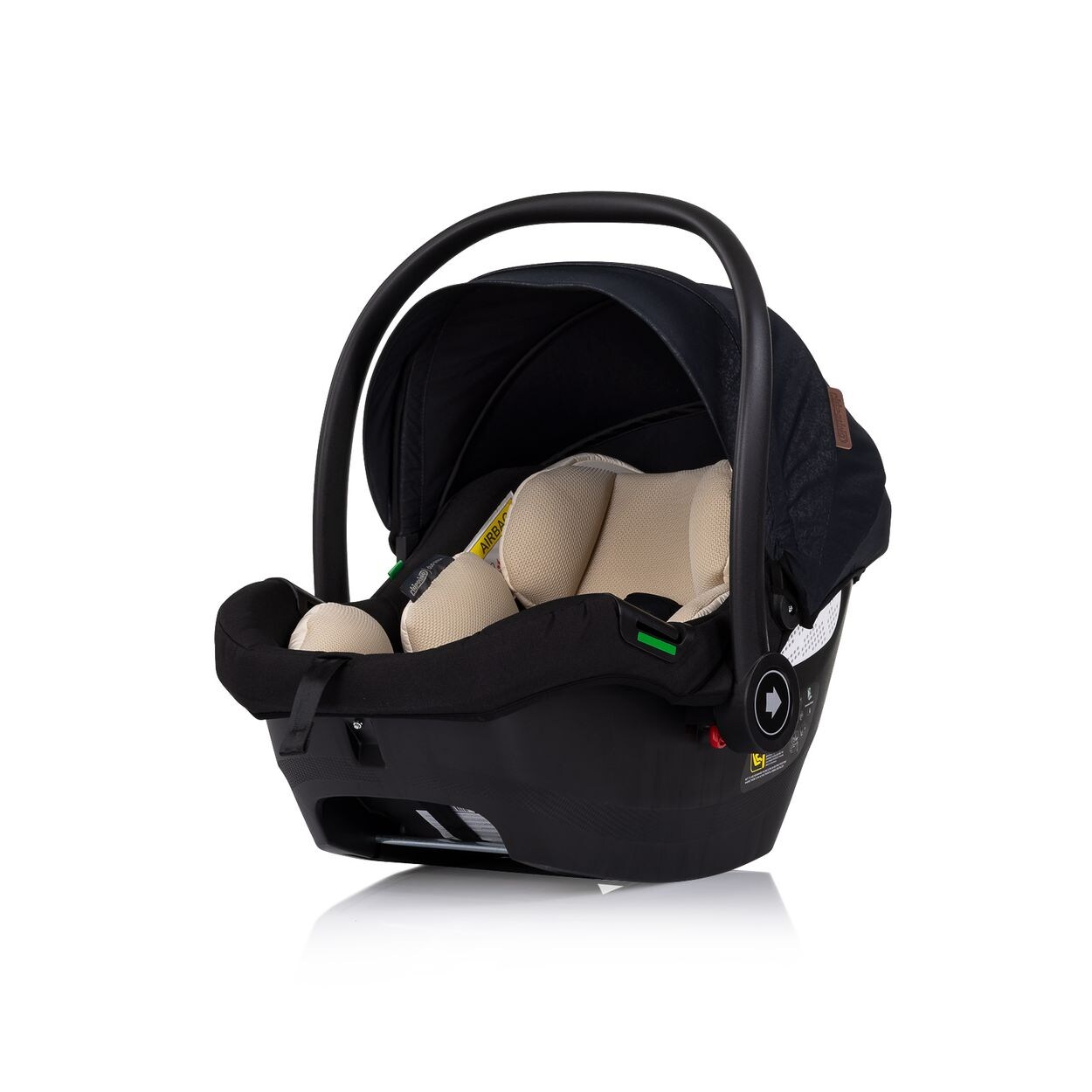 Set Babyschale Isofix-Station Duo Smart i-Size verstellbare Kopfstütze schwarz beige