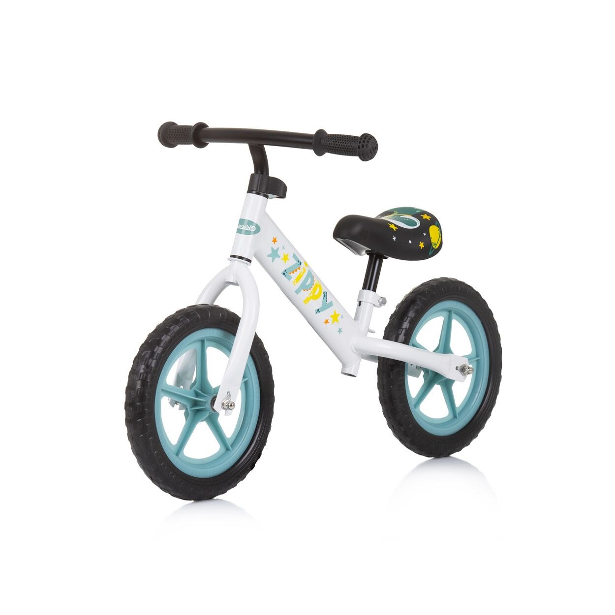 Laufrad Zippy 12 Zoll höhenverstellbarer Sitz, Anti-Rutsch-Griffe blau