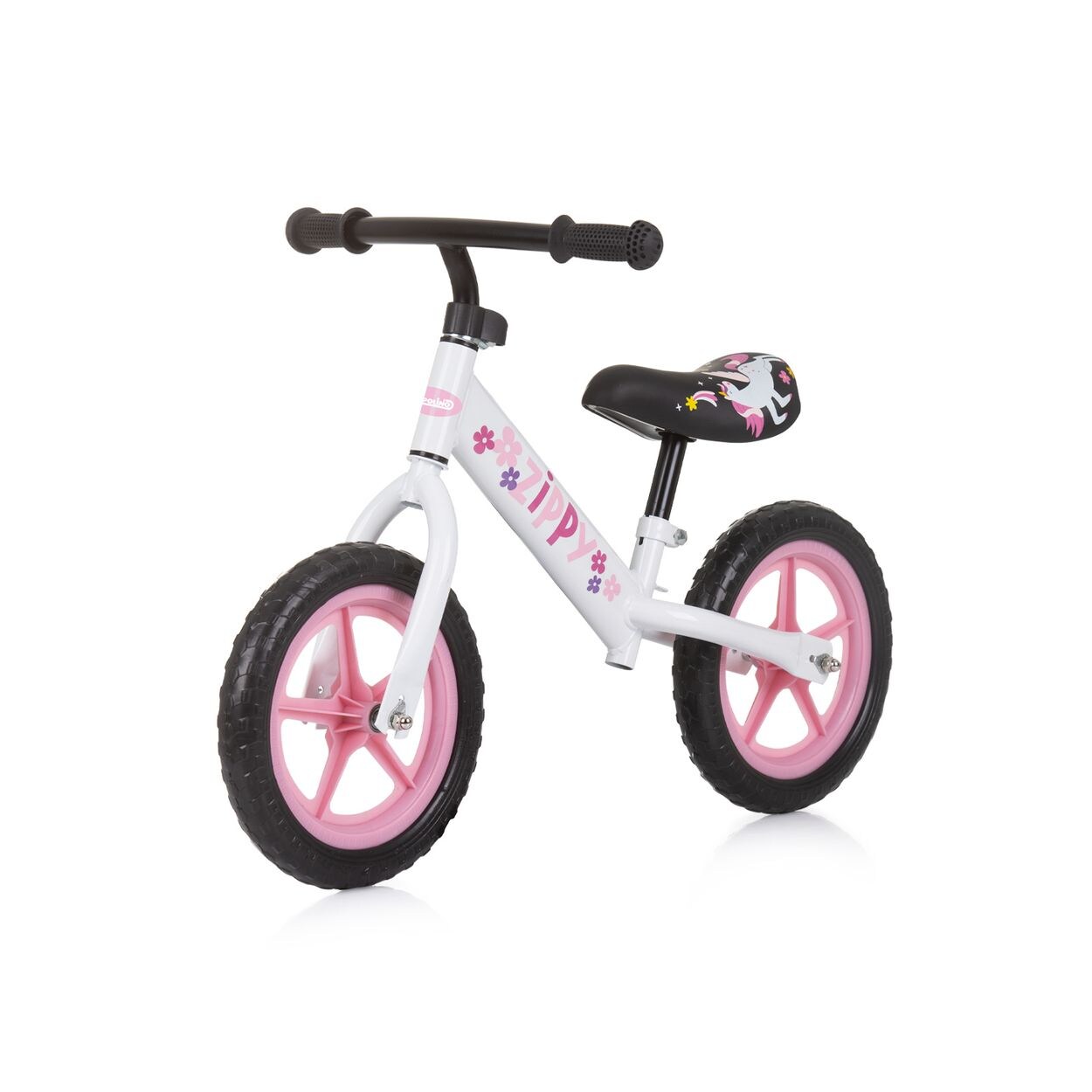 Laufrad Zippy 12 Zoll höhenverstellbarer Sitz, Anti-Rutsch-Griffe rosa