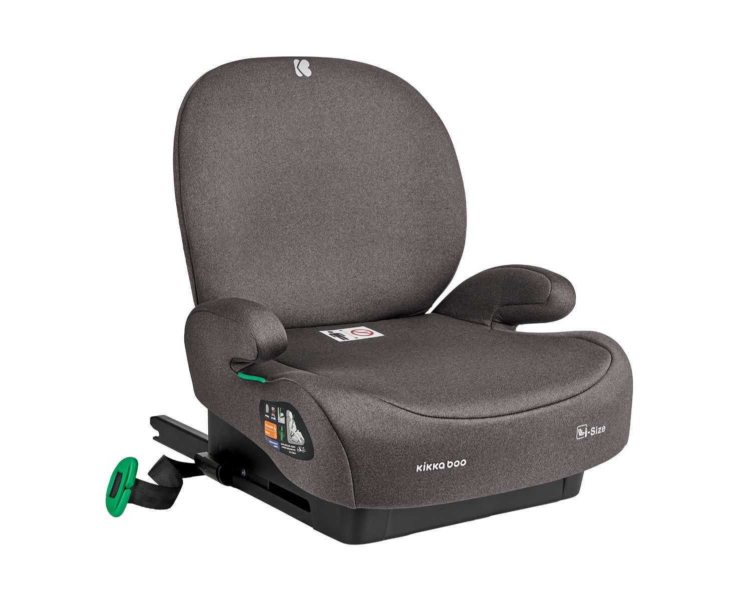 Kikkaboo Kindersitz, i-Size Sitzerh&ouml;hung i-Boost (125-150cm) ISOFIX R&uuml;ckenlehne braun 