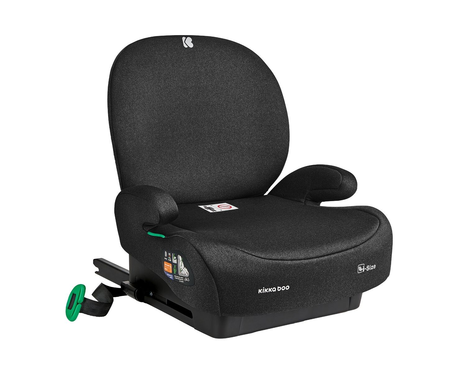 Kikkaboo Kindersitz, i-Size Sitzerhöhung i-Boost (125-150cm) ISOFIX Rückenlehne schwarz