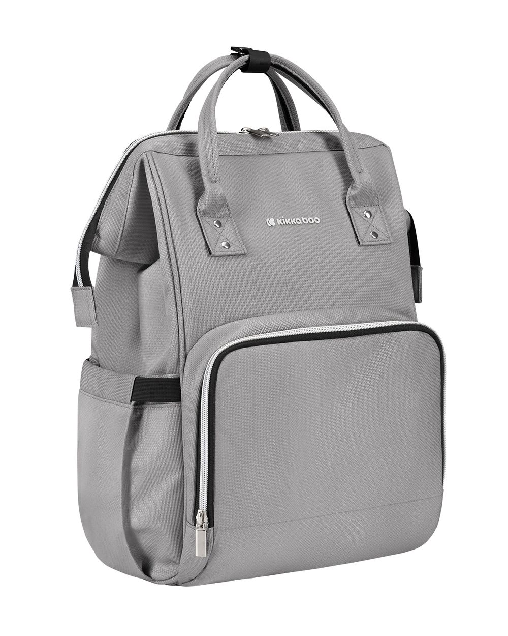 Kikkaboo Wickeltasche Siena, Rucksack, Wickelunterlage, Griffl&auml;nge einstellbar grau hellgrau 