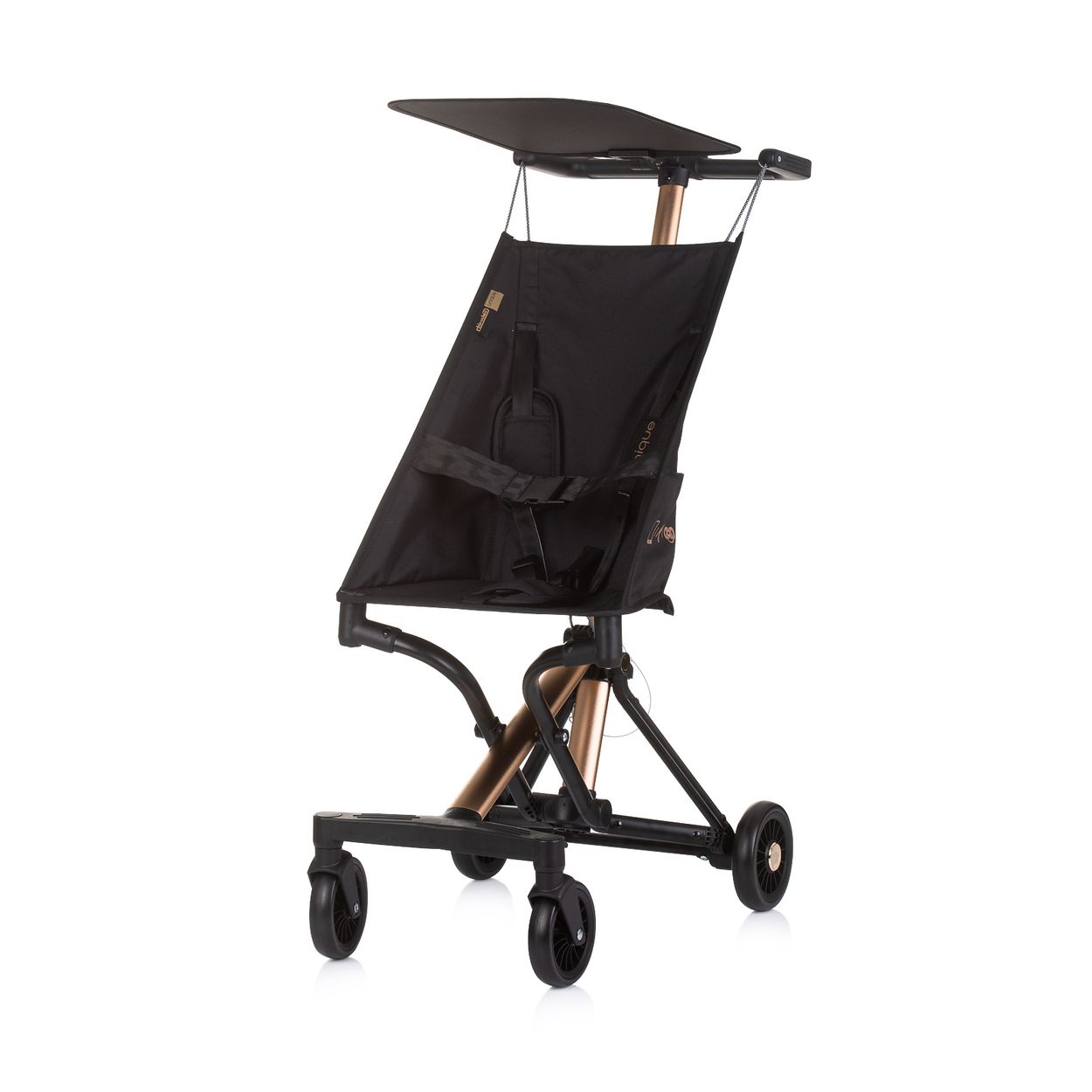 Chipolino Kinderwagen, Buggy Unique Aluminiumrahmen faltbar 3-Punkt-Gurt Tasche schwarz 