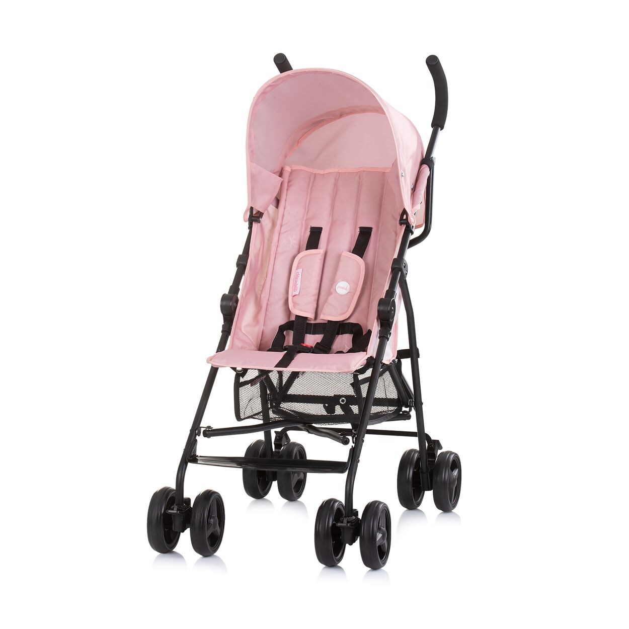 Kinderwagen, Buggy Point 5-Punkt-Gurt, Rückenlehne verstellbar, Korb rosa