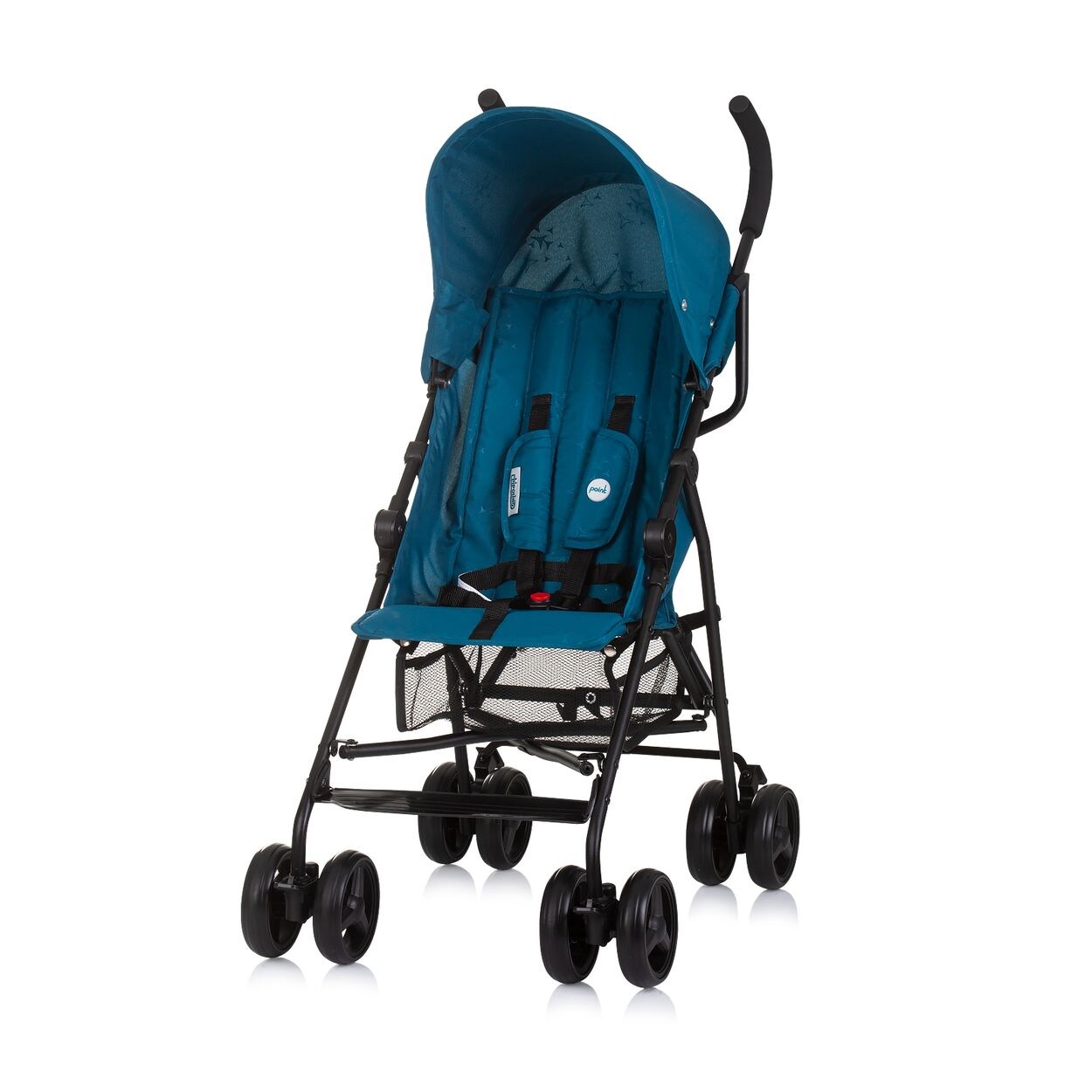 Kinderwagen, Buggy Point 5-Punkt-Gurt, Rückenlehne verstellbar, Korb blau