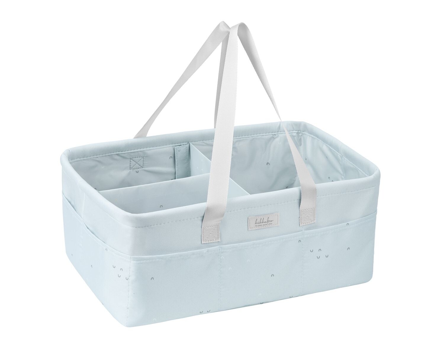Wickeltasche, Korb, Windelorganizer faltbar Griffe abnehmbare Trennwand hellblau