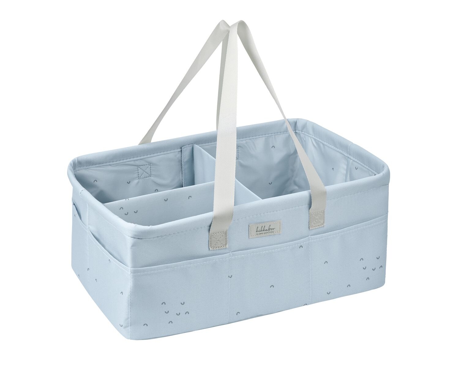 Wickeltasche, Korb, Windelorganizer faltbar Griffe abnehmbare Trennwand blau