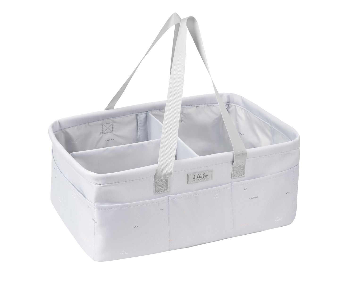 Kikkaboo Wickeltasche, Korb, Windelorganizer faltbar Griffe abnehmbare Trennwand wei&szlig; 