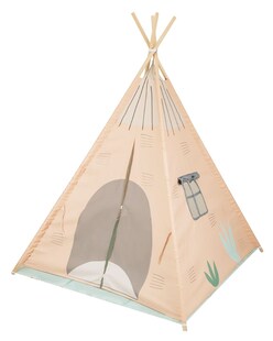 Kikka boo Kinder-Spielzelt Tipi weiche Bodenmatte, Türe zum Öffnen und Schließen orange 