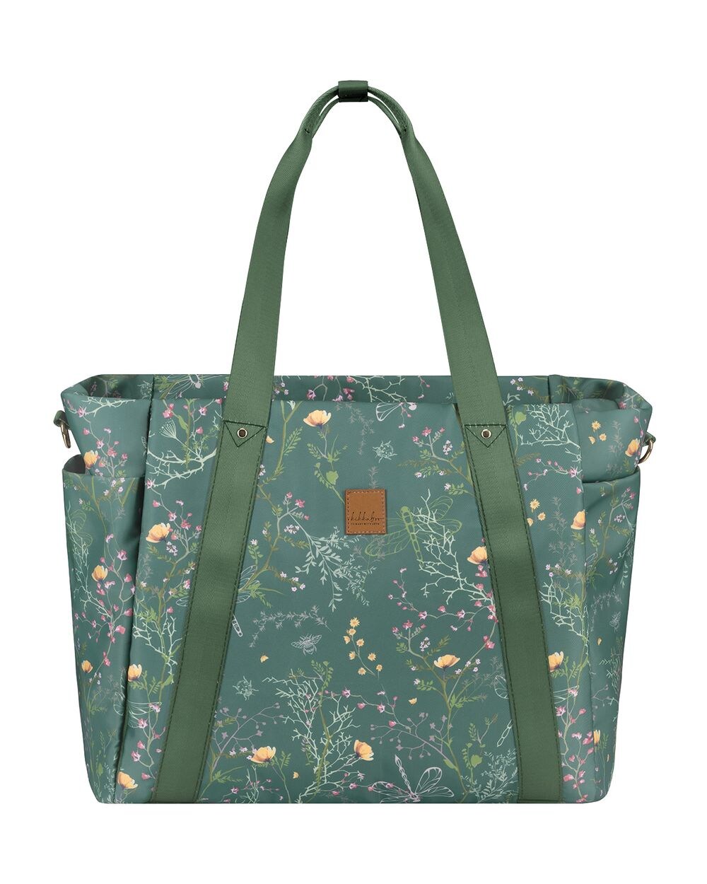 Wickeltasche Florence Wickelunterlage, Reißverschluss, Flaschentaschen grün
