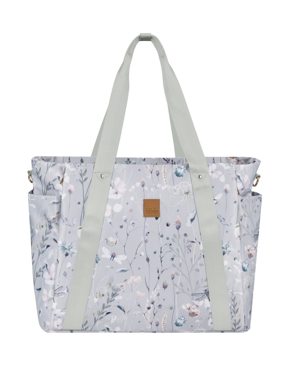 Wickeltasche Florence Wickelunterlage, Reißverschluss, Flaschentaschen grau