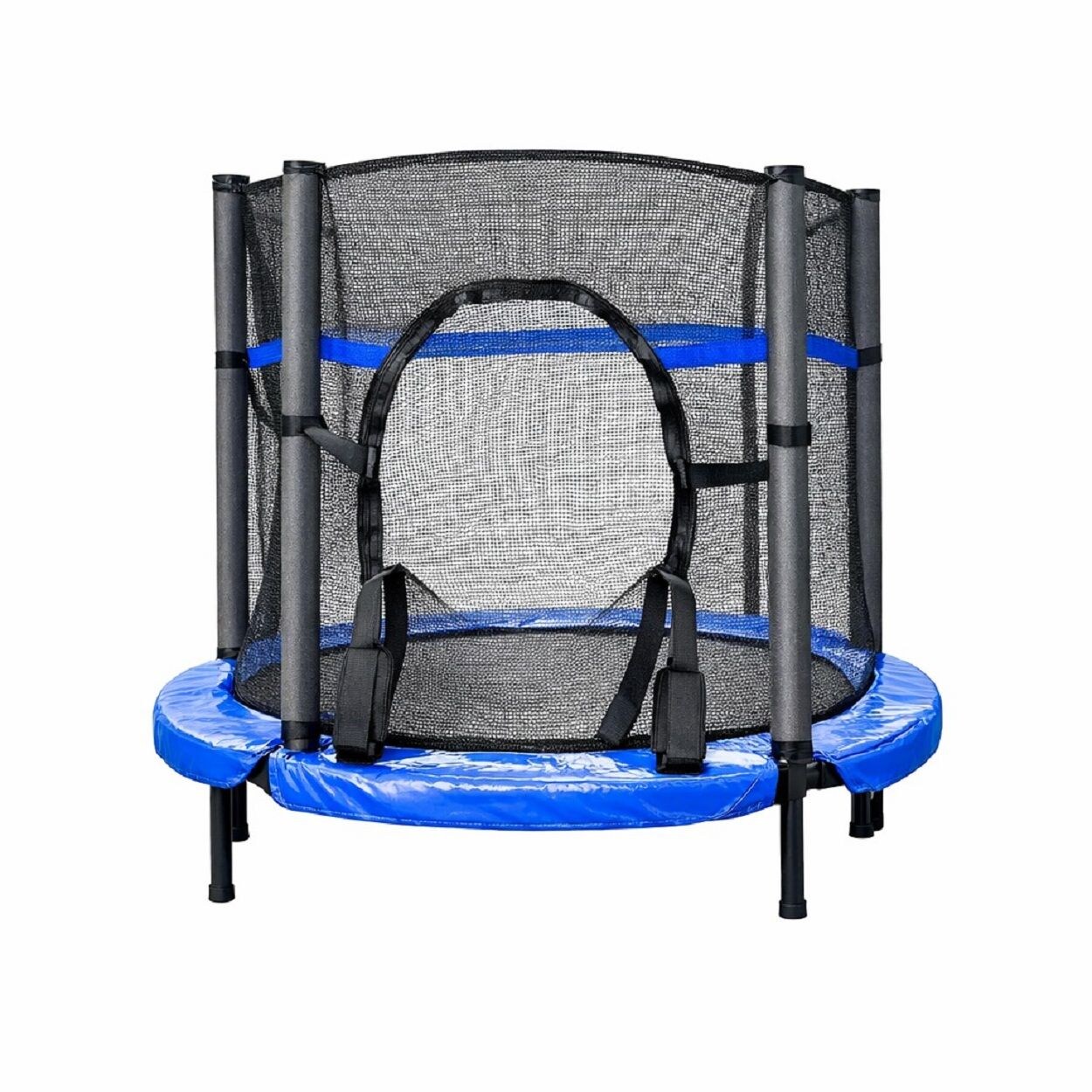 Kindertrampolin Up und Down 140cm Sicherheitsnetz Gummibänder bis  blau