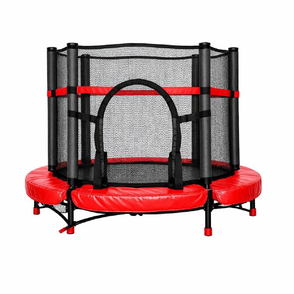 Kindertrampolin Up und Down 140cm Sicherheitsnetz Gummibänder bis  rot