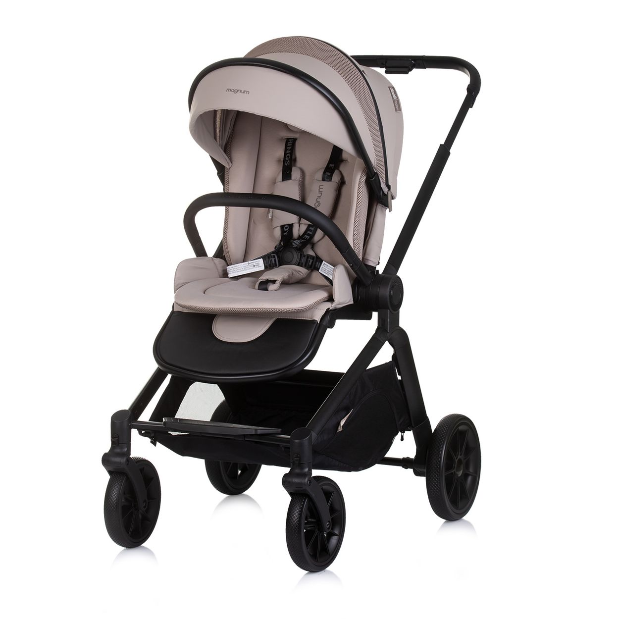 Chipolino Kombikinderwagen Magnum 3 in 1 Babywanne Sportsitz i-Size Babyschale beige 