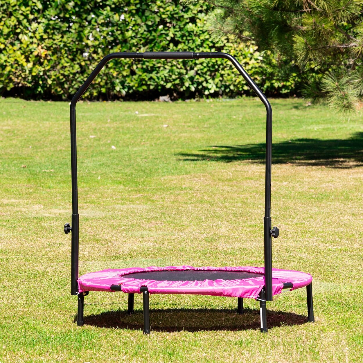 Kindertrampolin Fit 94cm Fitness-Trampolin Haltestange wetterbeständig rosa