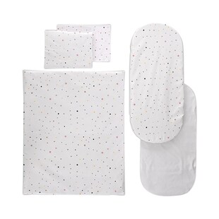 Lorelli Kinderwagen-Bettwäscheset 5-tlg. Decke 78 x 62, Kissen 35 x 25, Laken grün gemustert 