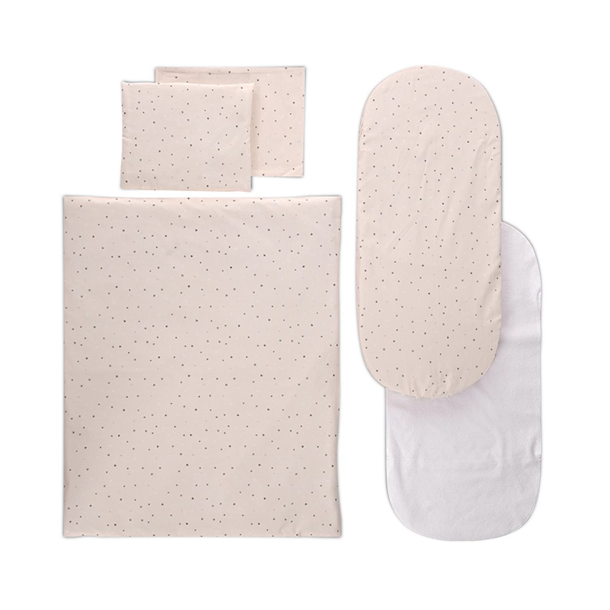 Lorelli Kinderwagen-Bettw&auml;scheset 5-tlg. Decke 78 x 62, Kissen 35 x 25, Laken beige braun 