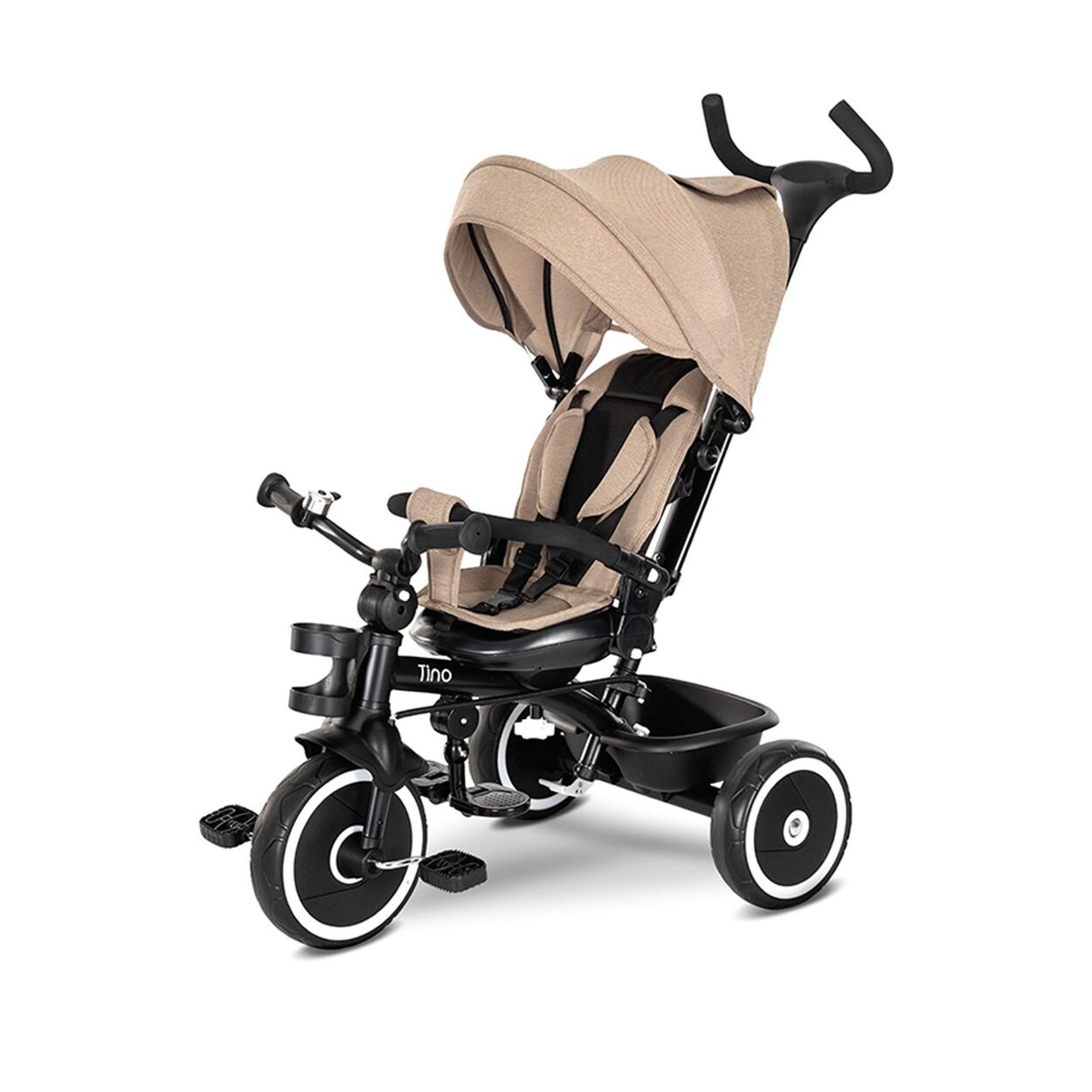 Dreirad Tino Klingel, Korb, umbaubar, drehbarer Sitz, Getränkehalter beige
