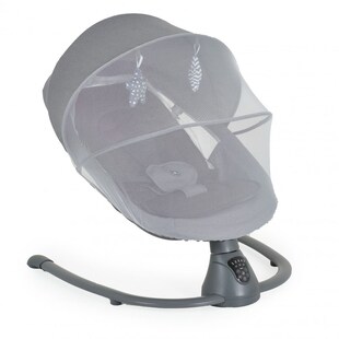 Cangaroo Babywippe elektrisch Zara Schaukelfunktion, Musik, Timer, Moskitonetz dunkelgrau 