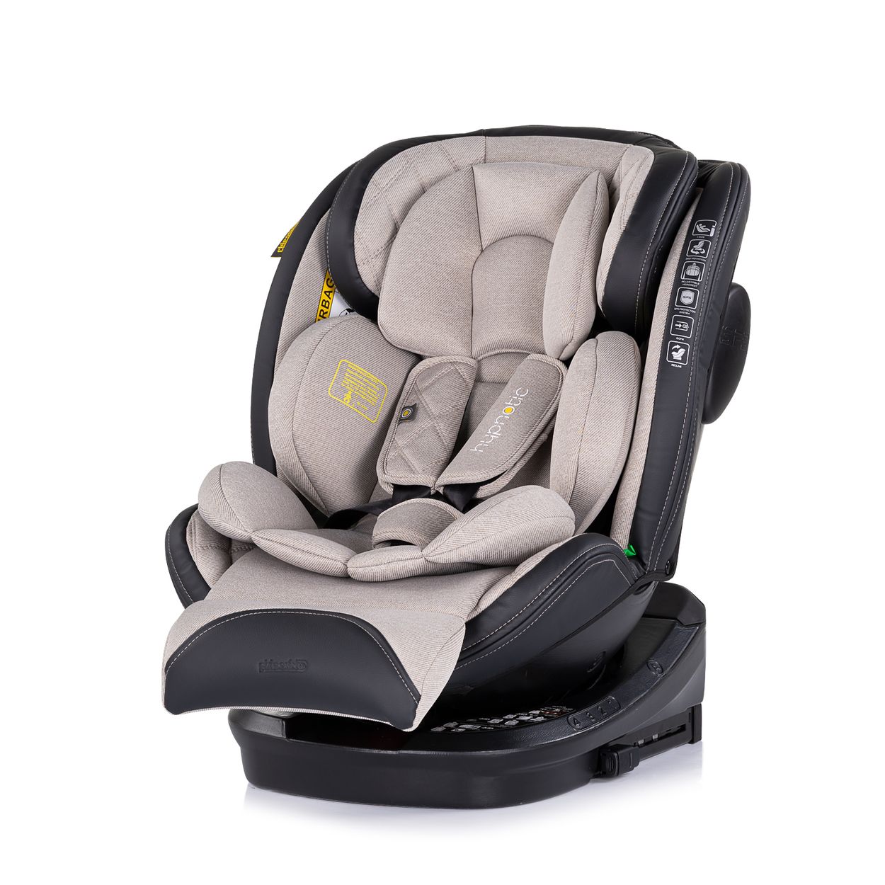 Chipolino Kindersitz Hypnotic i-Size (40-150cm) Isofix, Top Tether, Kopfst&uuml;tze beige 