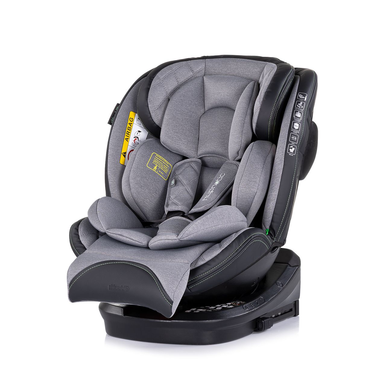 Chipolino Kindersitz Hypnotic i-Size (40-150cm) Isofix, Top Tether, Kopfst&uuml;tze grau 