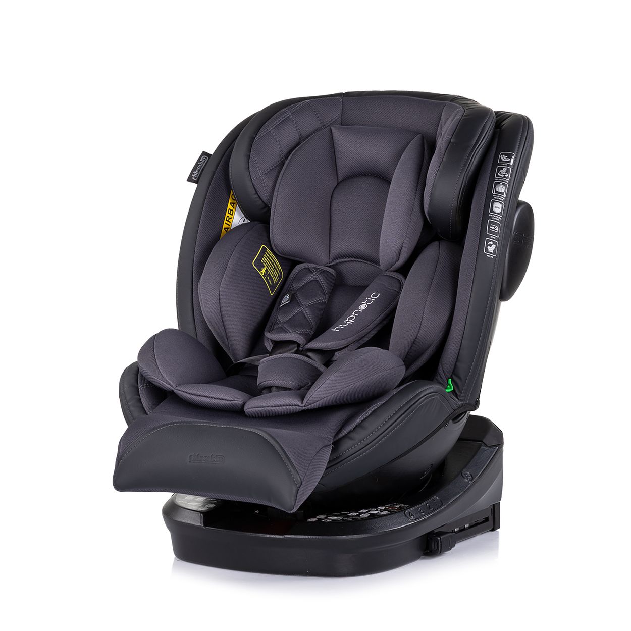 Chipolino Kindersitz Hypnotic i-Size (40-150cm) Isofix, Top Tether, Kopfst&uuml;tze dunkelgrau 