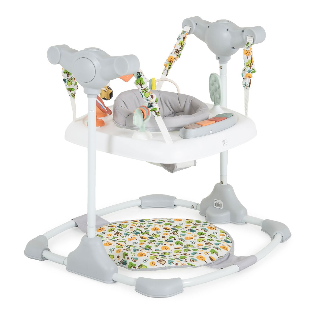 Moni Hopser Hop Fu&szlig;st&uuml;tze Musik h&ouml;henverstellbar 360 drehbarer Sitz Spielcenter grau 