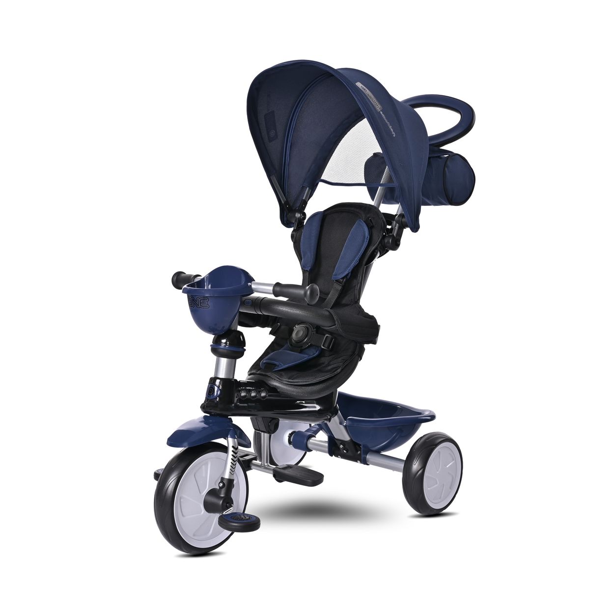 Lorelli Tricycle One 3 in 1 EVA-Reifen Schiebestange Anti-Rutsch Pedale umbaubar dunkelblau 
