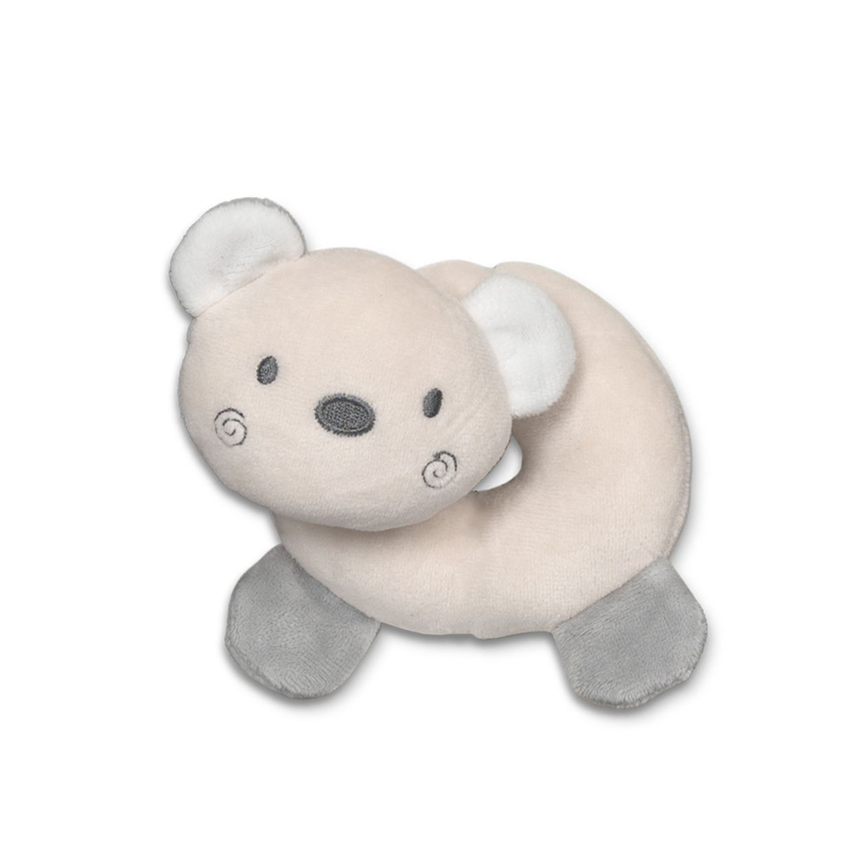 Lorelli Baby Rassel Tiere, Greifling aus Pl&uuml;sch, leuchtende Farben, ab Geburt beige B&auml;r 