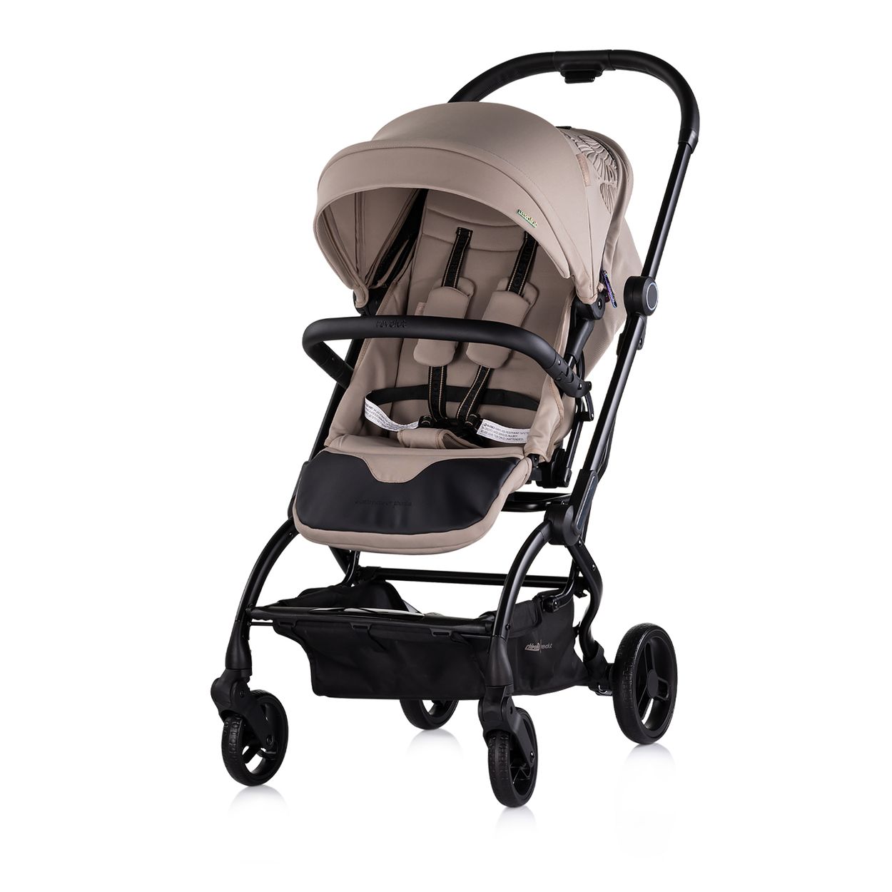 Chipolino Kinderwagen Revolut, Sitz 360 Grad drehbar, verstellbar, EVA-Reifen beige 