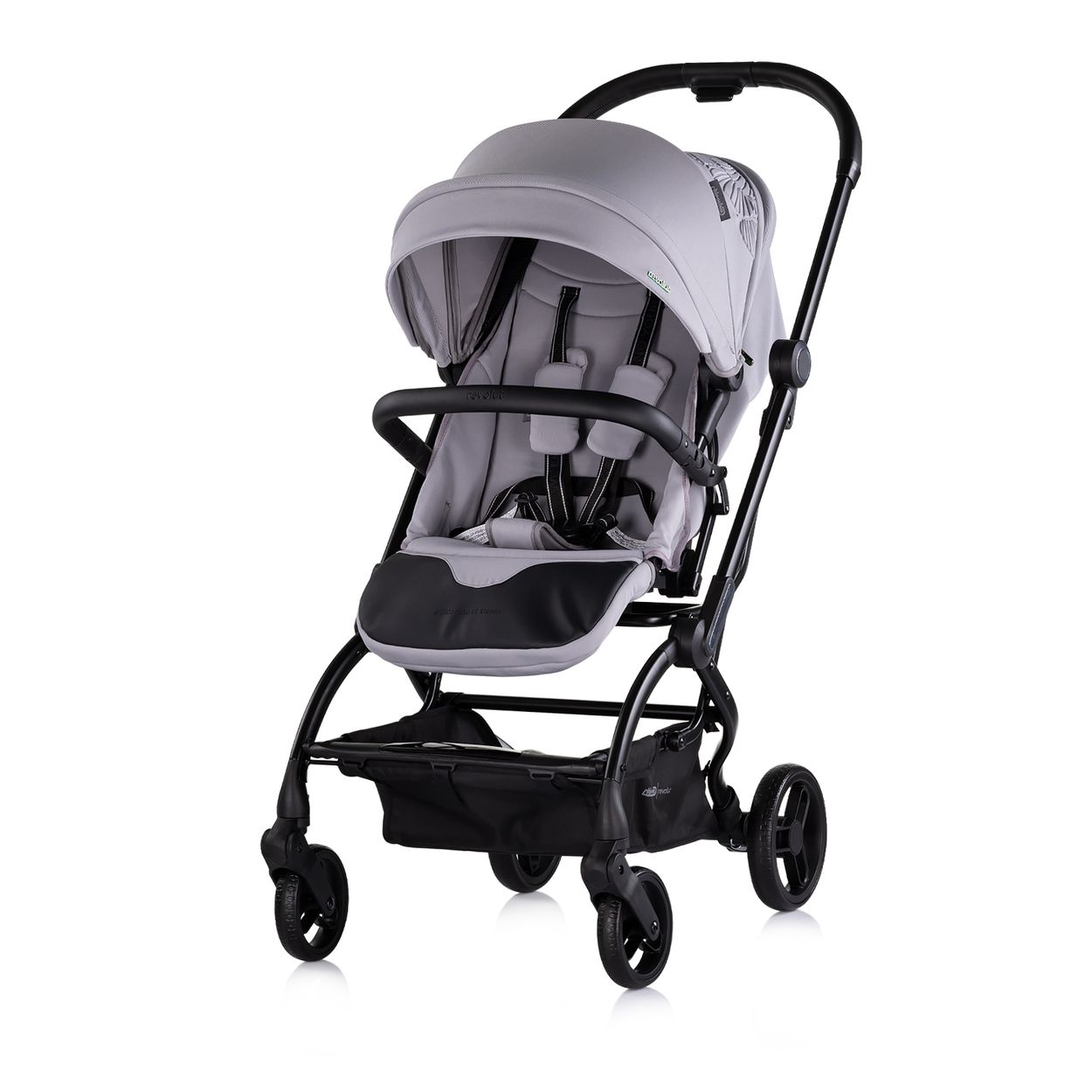 Chipolino Kinderwagen Revolut, Sitz 360 Grad drehbar, verstellbar, EVA-Reifen grau 