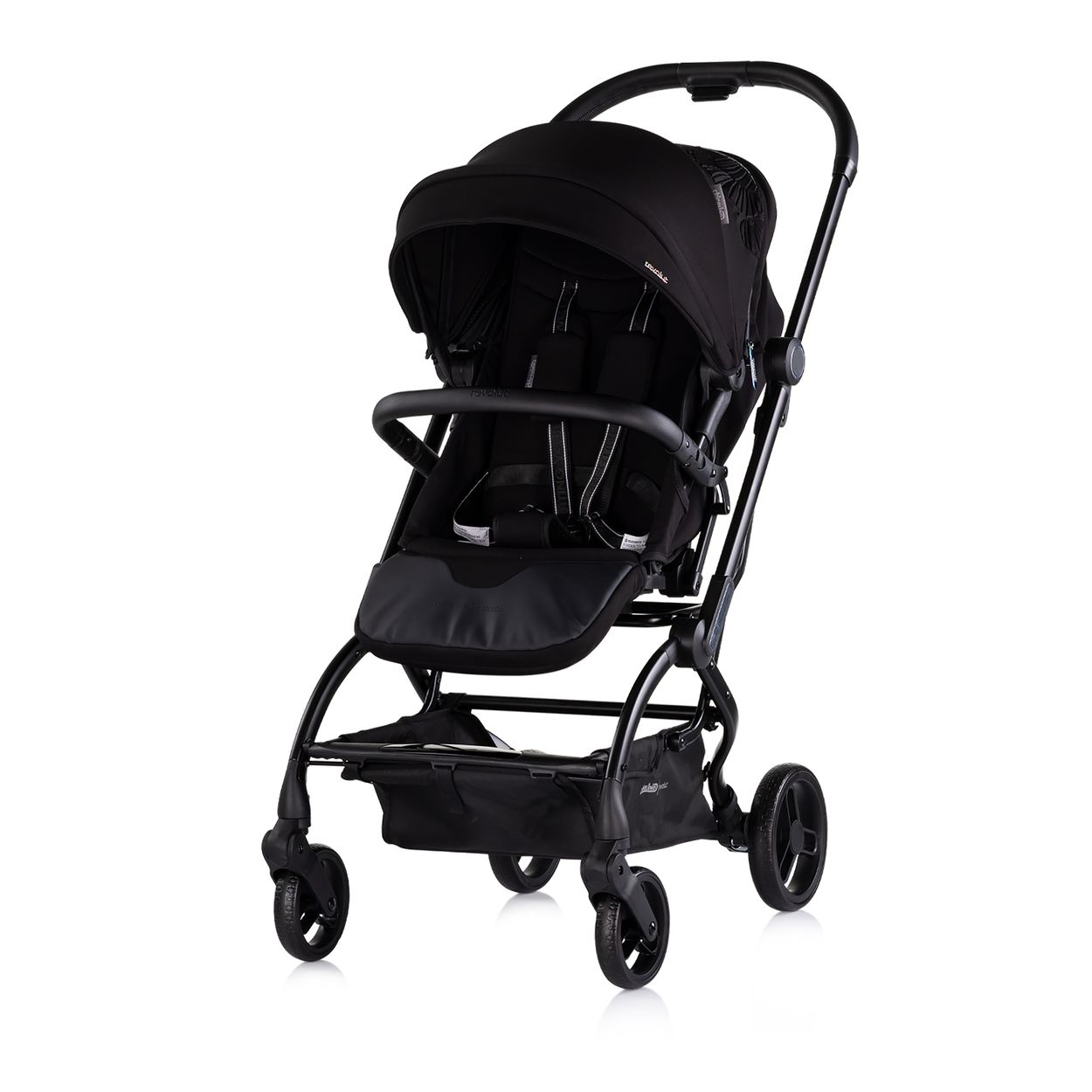Chipolino Kinderwagen Revolut, Sitz 360 Grad drehbar, verstellbar, EVA-Reifen schwarz 