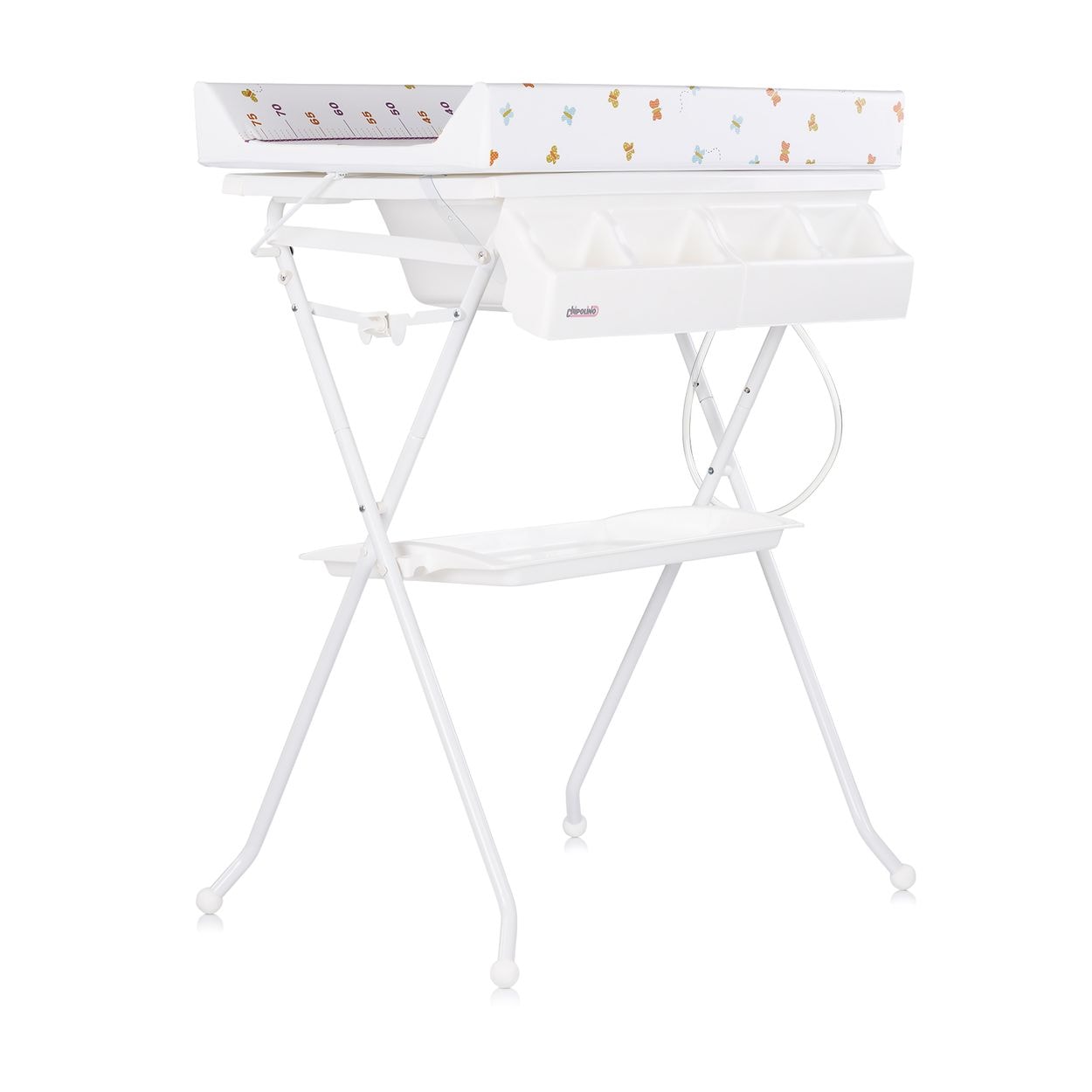 Chipolino Babywanne Wickeltisch 2 in 1 Aqua Zubeh&ouml;rfach klappbar St&auml;nder Stopfen bunt 