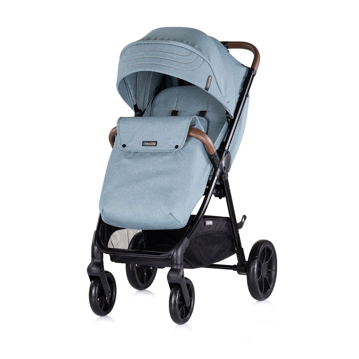 Chipolino Kombikinderwagen Ultera 2 in 1 Babyschale Fu&szlig;abdeckung klappbar Korb hellblau 