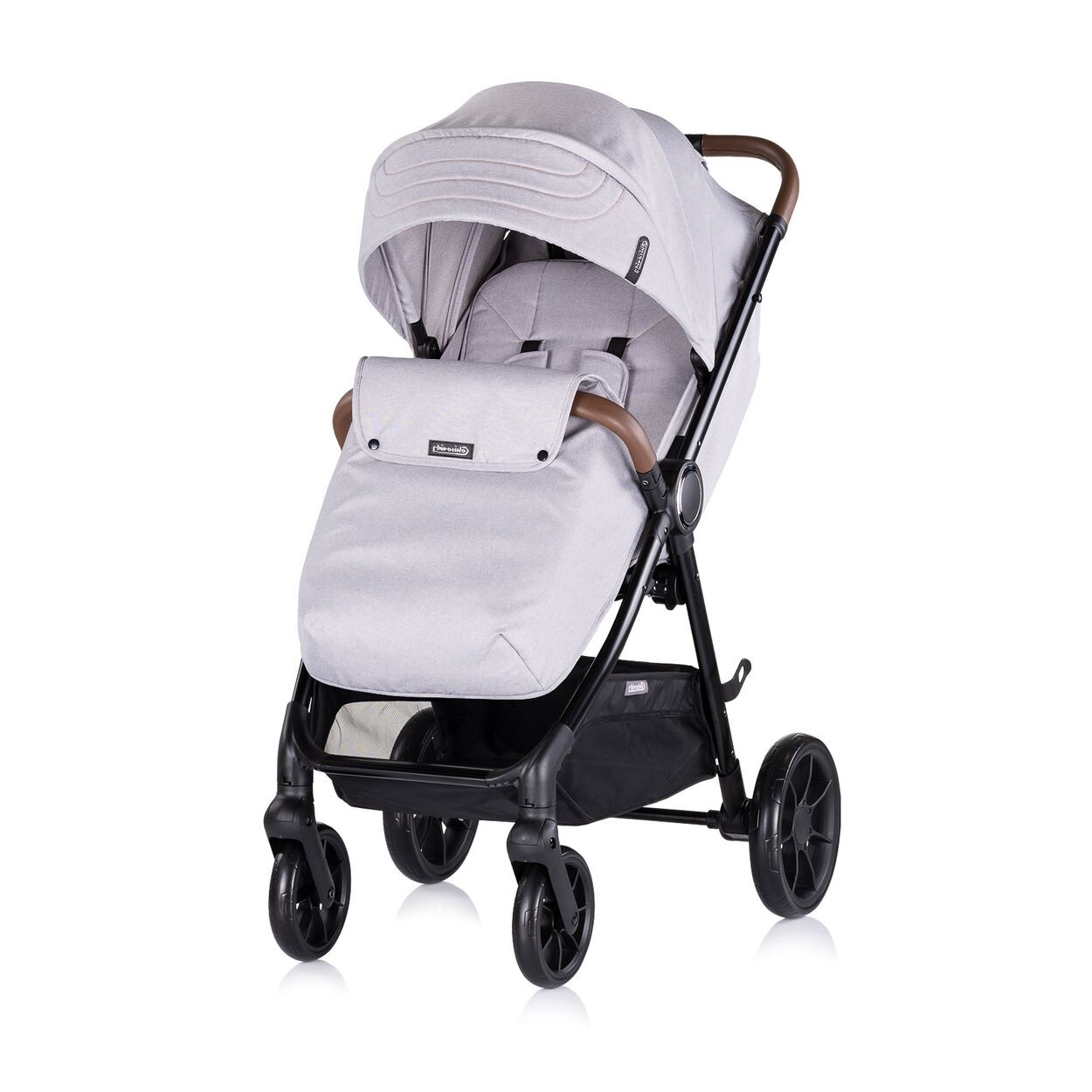 Kombikinderwagen Ultera 2 in 1 Babyschale Fußabdeckung klappbar Korb hellgrau