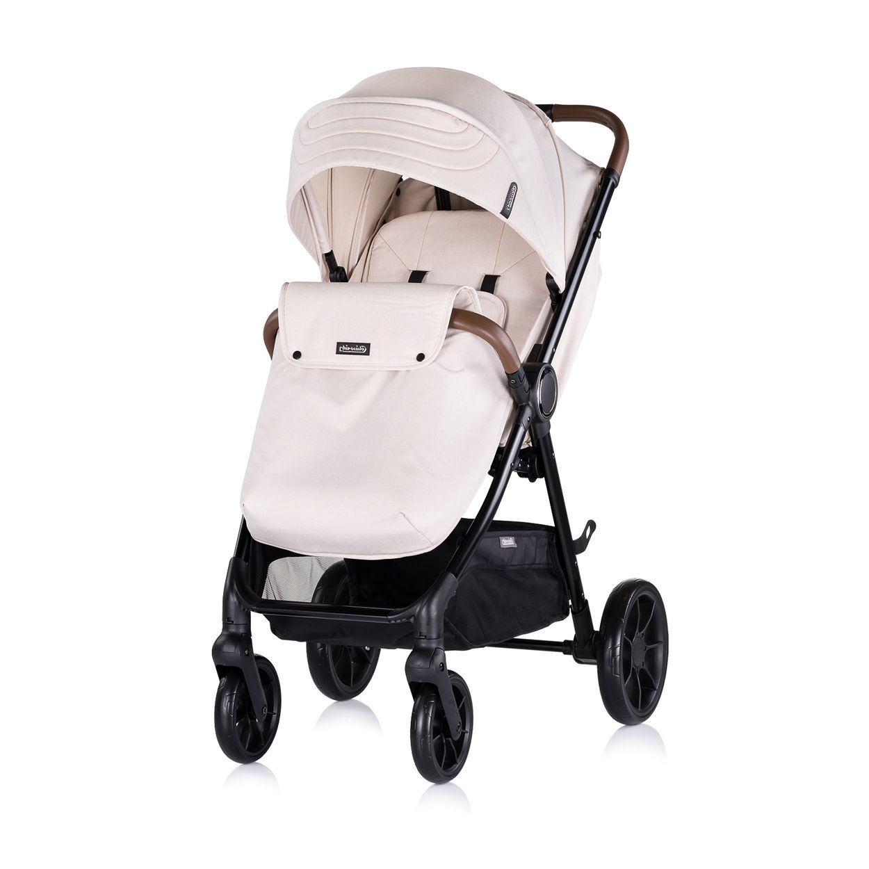 Chipolino Kombikinderwagen Ultera 2 in 1 Babyschale Fu&szlig;abdeckung klappbar Korb beige 