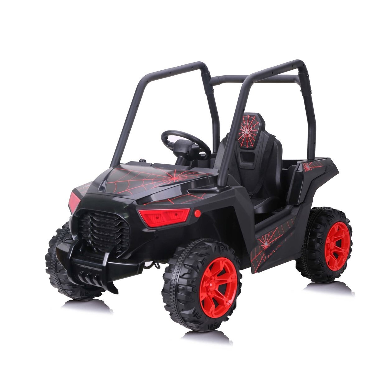 Kinderelektroauto Spider SUV, Radio, Fernbedienung, Stoßdämpfer, Gurt schwarz