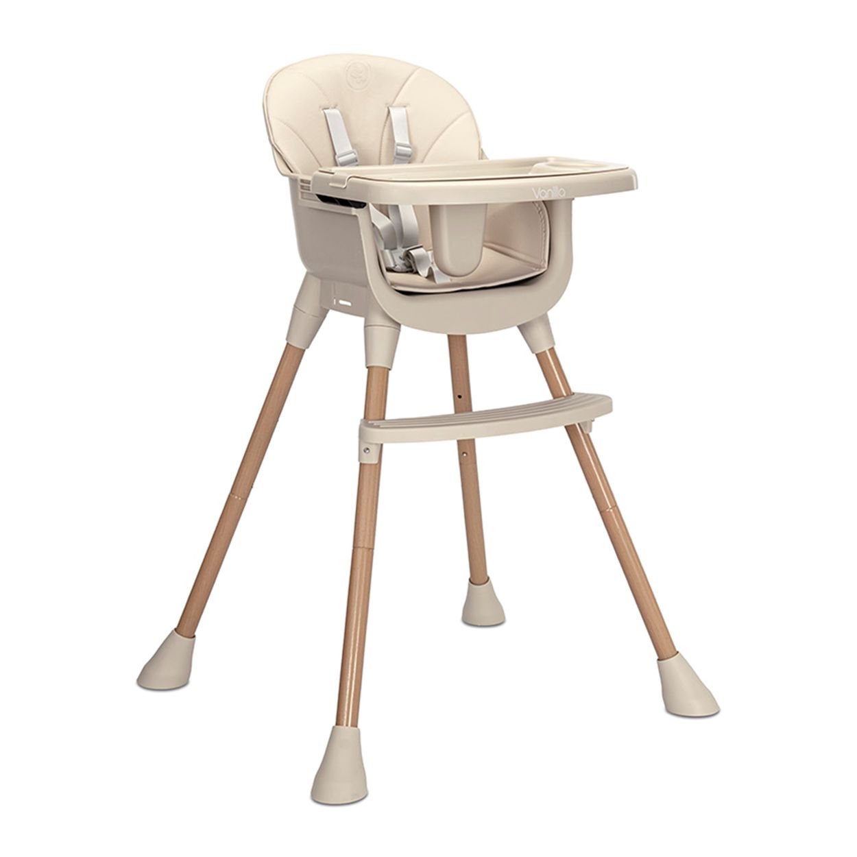 Lorelli Kinderhochstuhl Vanilla 3 in 1 Kinderstuhl, Tablett, Fu&szlig;st&uuml;tze, Gurt beige 