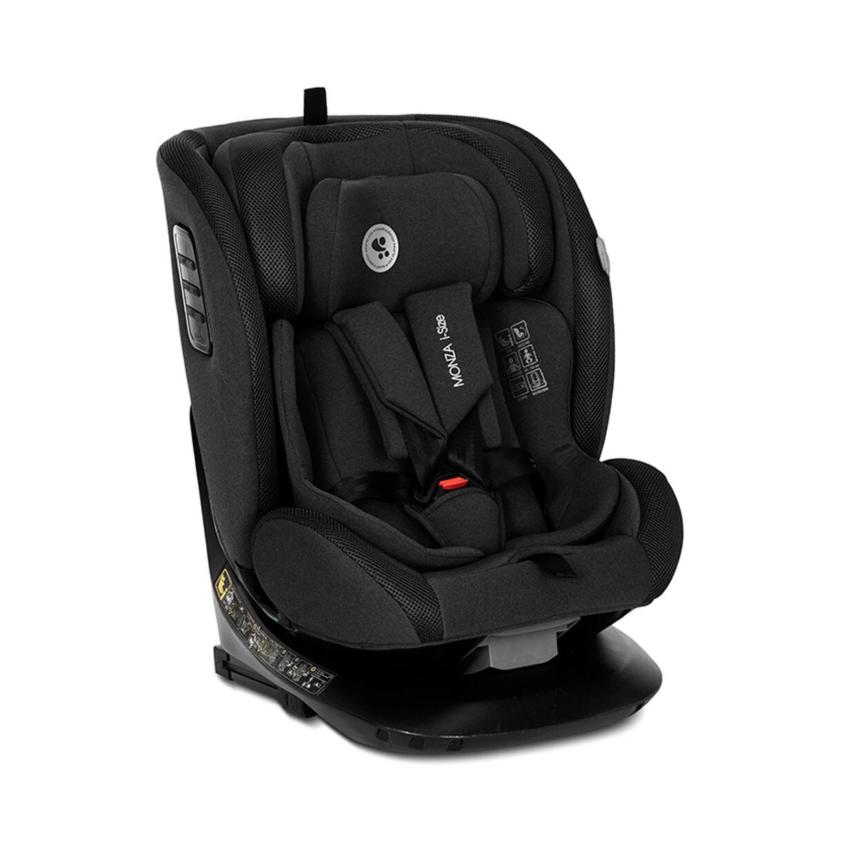 Kindersitz Monza i-Size (40-150cm) Isofix, Anti-Rebound-Bügel, drehbar schwarz