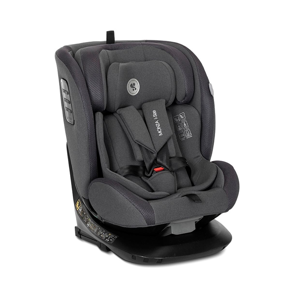 Kindersitz Monza i-Size (40-150cm) Isofix, Anti-Rebound-Bügel, drehbar grau
