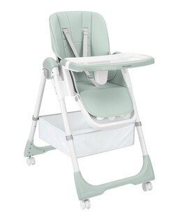 Kikka boo Kinderhochstuhl Spicy+ faltbar höhenverstellbar Fußstütze Räder Korb grün 