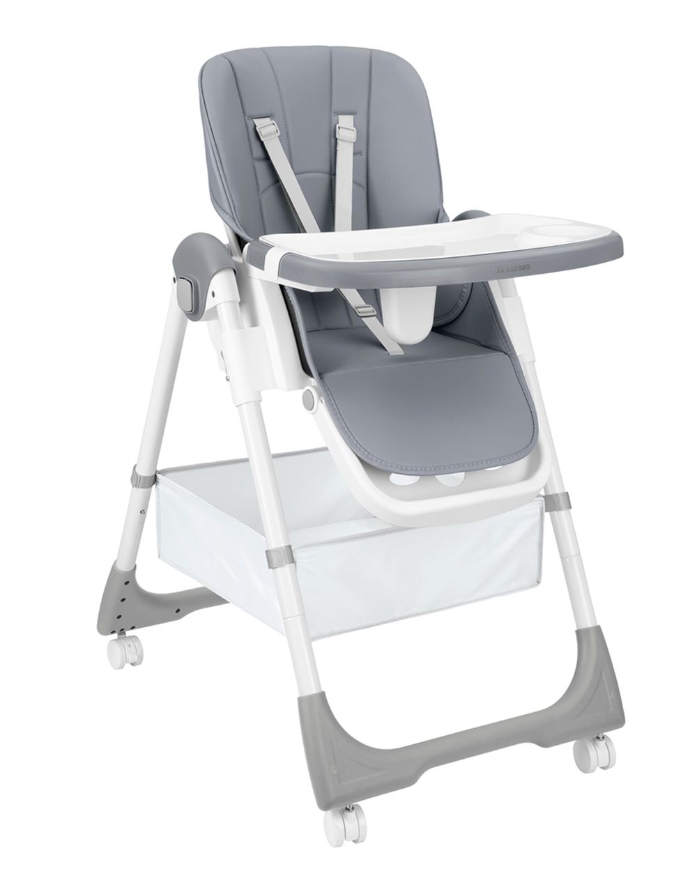 Kikka boo Kinderhochstuhl Spicy+ faltbar h&ouml;henverstellbar Fu&szlig;st&uuml;tze R&auml;der Korb grau 