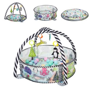 Kikka boo Spielbogen 30 Bälle Krabbeldecke Bällebad abnehmbare Spielzeuge schwarz weiß 