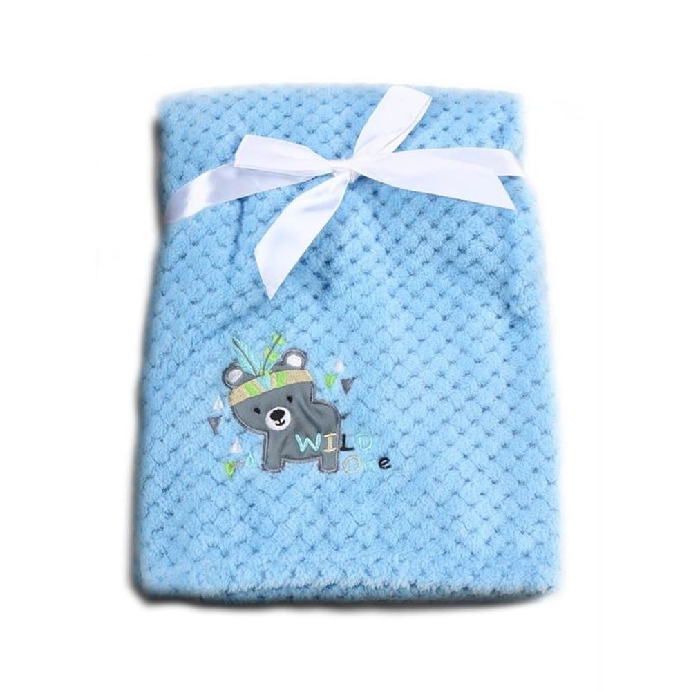 Cangaroo Babydecke Freya, Gr&ouml;&szlig;e 80 x 110 cm kuschelige Babydecke aus Fleece blau 