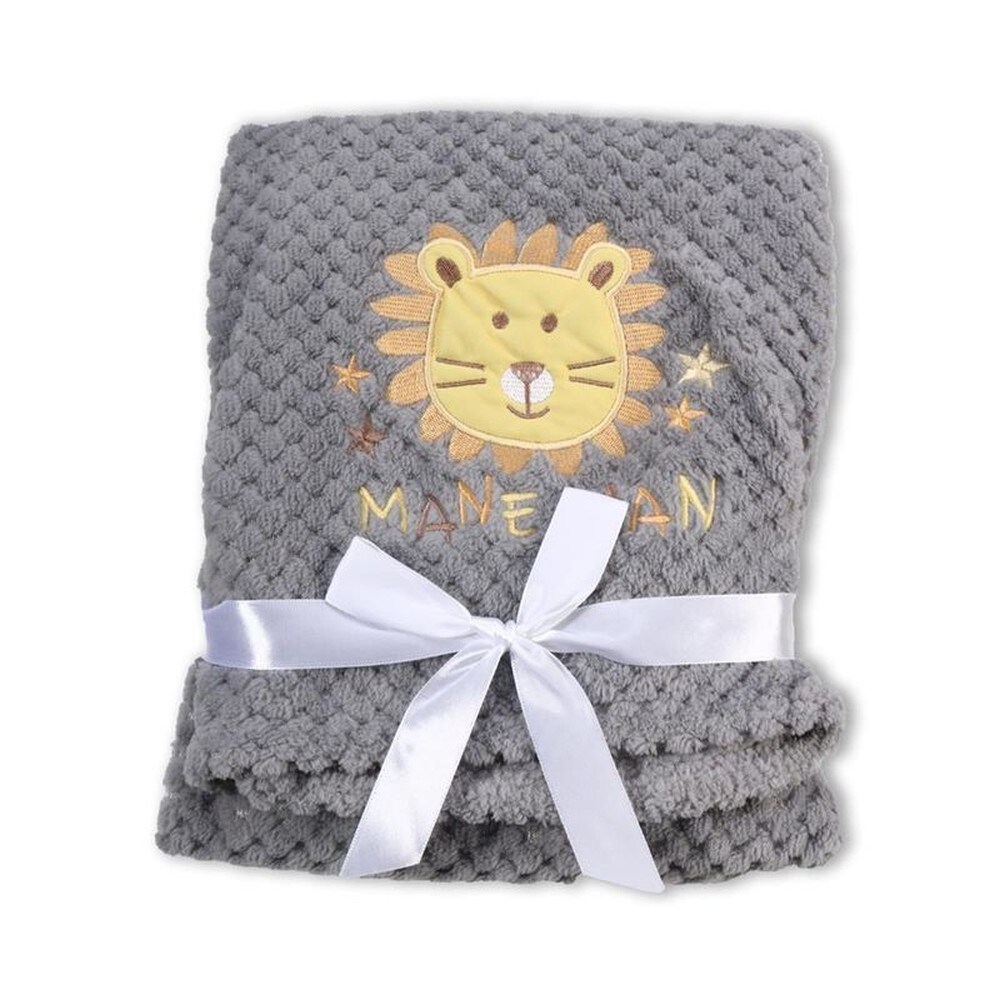 Cangaroo Babydecke Freya, Gr&ouml;&szlig;e 80 x 110 cm kuschelige Babydecke aus Fleece grau 