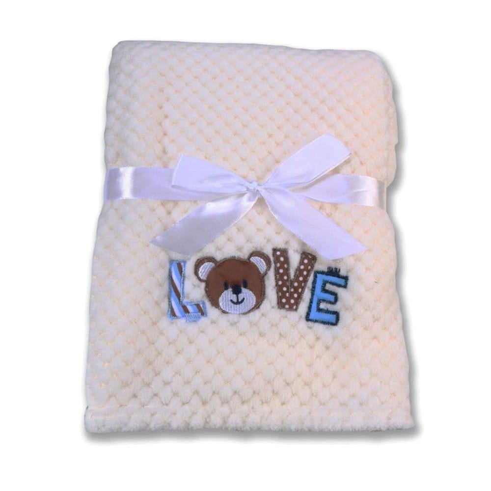 Cangaroo Babydecke Freya, Gr&ouml;&szlig;e 80 x 110 cm kuschelige Babydecke aus Fleece wei&szlig; 